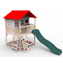 Outdoor Wooden Tower Kids Play Cubby House Cubbyhouse Sandpit Slide Climbing Rock 2124