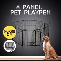 32" 7 Panel Pet Playpen Portable Strong Fence Enclosure for Dog Puppy Rabbit