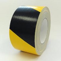 Black and Yellow Striped Floor Marking Tape 48mmx25m 2 Rolls