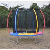 8ft Rainbow Trampoline & Enclosure Set For Indoor and Outdoor 