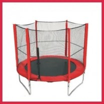 6ft Trampoline & Enclosure Set with Safety Net pad Red