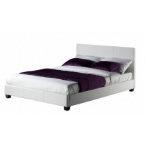 Italian Design Double PU Leather Bed Frame White