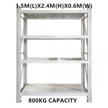 1.5m x 2.4m x 0.6m Warehouse Shelf Shelving Racking Steel Pallet Garage Shelves Metal Storage Rack