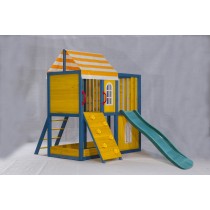Outdoor Wooden Tower Kids Play Cubby House Cubbyhouse Sandpit Slide Climbing Rock 2049