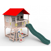 Outdoor Wooden Tower Kids Play Cubby House Cubbyhouse Sandpit Slide Climbing Rock 2124