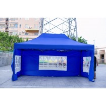 3X4.5M Folding Gazebo Outdoor Marquee Pop Up Nay Blue 3 sided Window wall