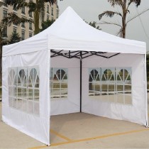 3X3M Folding Gazebo Outdoor Marquee Pop Up White 3 sided window wall