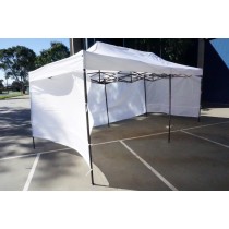 3X6M Folding Gazebo Outdoor Marquee Pop Up White 3 sided wall