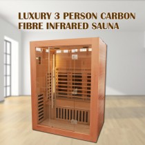 New Model 3 Person Luxury Indoor Carbon Fibre Infrared Sauna 12 Heating Panels 003G 