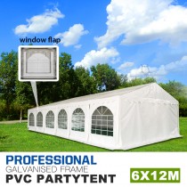 6x12m Premier Grade Galvanized Frame Marquee PVC Fabric Party Tent with Window Flap