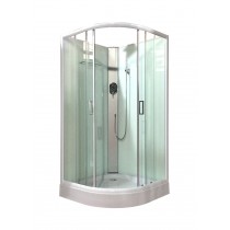 Shower Screen Cubicle Enclosure W/T Base Bathroom 800x800x2300mm White 8225A