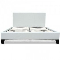 California Leather Bed Frame (Double Size, White Colour)