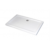 Rectangular SMC Shower Tray Base 1200x800x40mm White + Waste