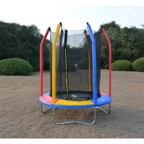 6ft Rainbow Trampoline & Enclosure Set For Indoor and Outdoor 