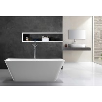 Bathroom Acrylic Free Standing Bath Tub Thin Edge 1700 x 800 x 600 Freestanding (linea Slim) 