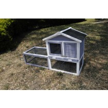 Rabbit Chicken Coop Guinea Pig Ferret Hen Hutch Cage House with Run 155x91x60cm