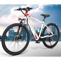 SAMEBIKE 26 inch CARBON Electric e-Bike Mountain Bike Bicycle eBike Motorised 350W Motor 8Ah Battery Max 30 KPH White 
