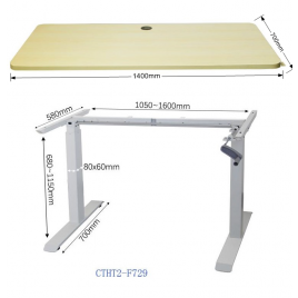 Manual 140 X70 cm Height Adjustable Stand Up Computer Desk Standing Workstation