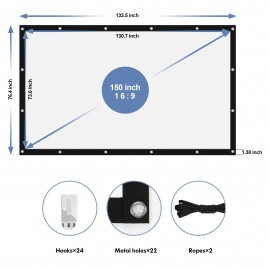 150" Projection Screen 16:9 HD Portable Folding Screen for Outdoor KTV Office 3DHome Theater Free Shipping
