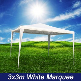 3x3m White PE Easy Up Outdoor Party Market Gazebo Marquee Canopy Tent