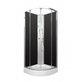 Shower Screen Cubicle Enclosure W/T Base Bathroom 800x800x2300mm BLACK CHROME