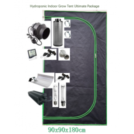 Hydroponic Indoor Grow Tent Ultimate Package - 90x90x180cm TENT+ 600W Grow Light Kit +4" Fan/Filter Kit
