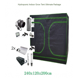  Hydroponic Indoor Grow Tent Ultimate Package- 240x120x200cm TENT+ 600W Grow Light Kit x2  +6" Fan/Filter Kit