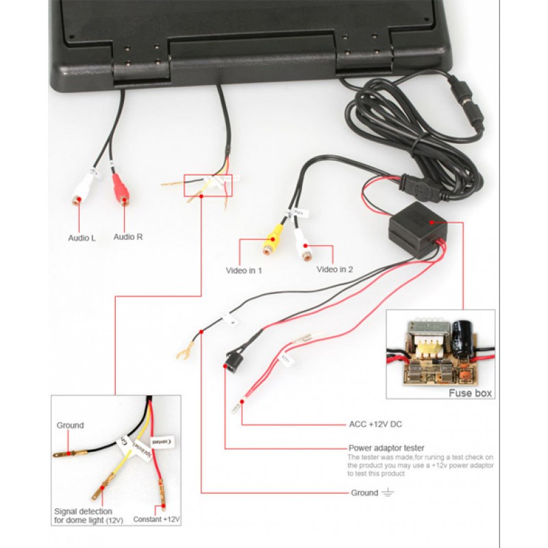15.4 inch Flip Down Roof Monitor with Dome Light Infrared