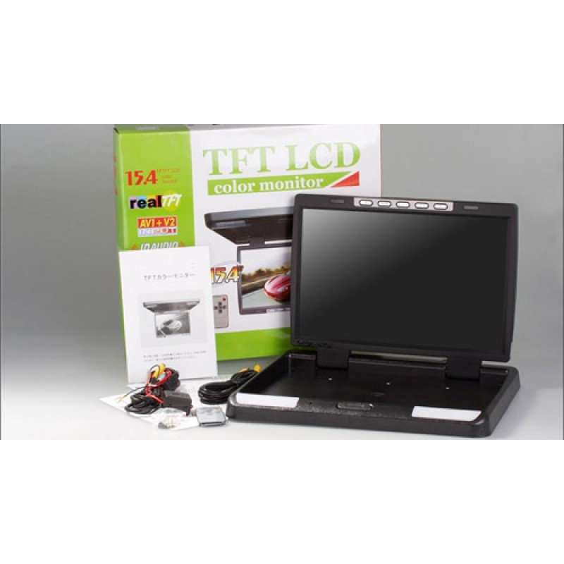15.4 inch Flip Down Roof Monitor with Dome Light Infrared