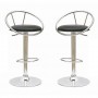 Deluxe Height Adjustable PVC Leather Bar Stools x 2 Black