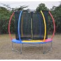 8ft Rainbow Trampoline & Enclosure Set For Indoor and Outdoor 