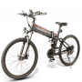 SAMEBIKE 26 Inch Aluminum Folding Electric Bike 350W Motor 10.4Ah Battery Max 30 KPH Black