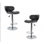 2x Black PU Leather Figure-Eight Kitchen Bar Stools (AD)