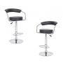 2x Black PU Leather Half-Moon Kitchen Bar Stools (AD)