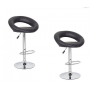 2x Black PU Leather Circular Kitchen Bar Stools (AD)