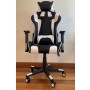 High Back 180 degrees tilt Ergonomic Gaming Office Executive Racing Chair Seat -Black and White