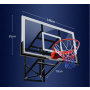 Wall-Mount Basketball Backboard Height Adjustable 136x81cm