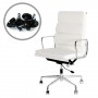 Eames Reproduction Soft Pad Office Chair White Italian Leather - Premium